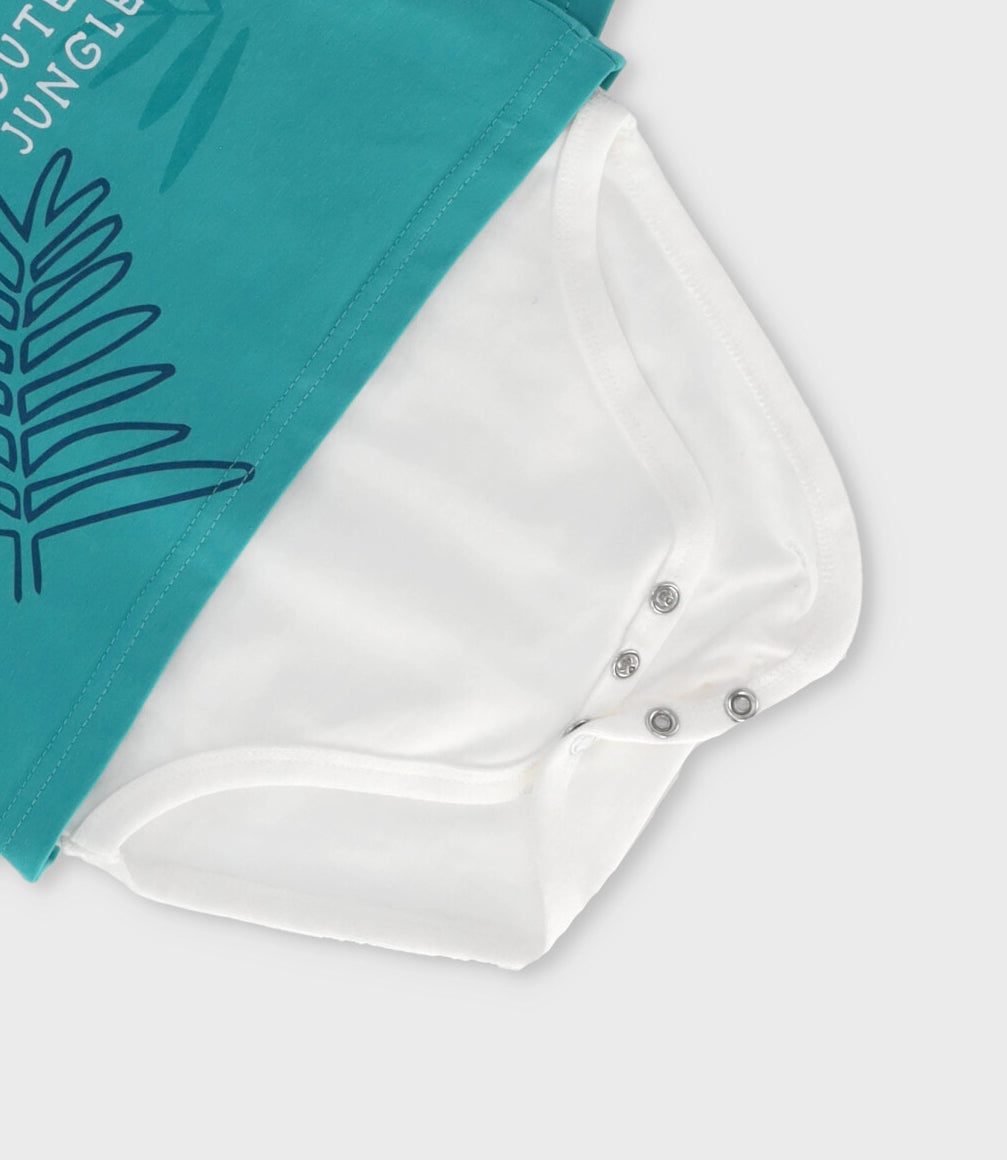 Body bebé niño con polera 3 meses / Menta