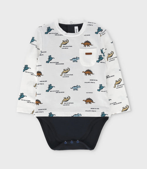 Body bebé niño con polera 3 meses / Blanco