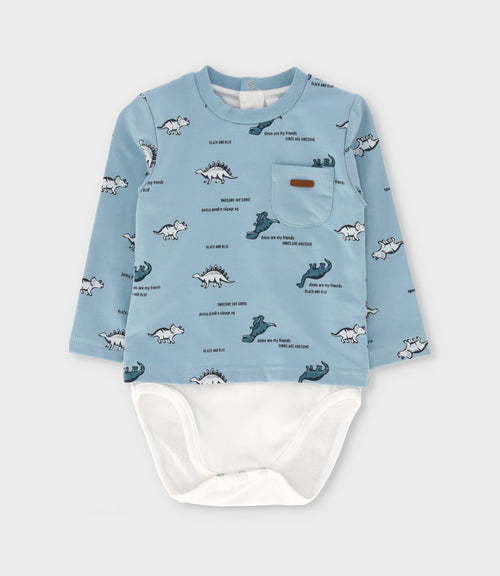 Body bebé niño con polera 3 meses / Menta