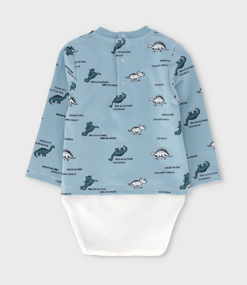Body bebé niño con polera 3 meses / Menta