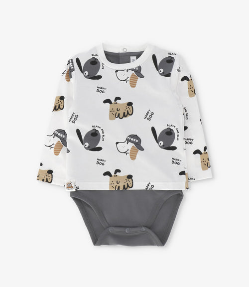 Body bebé niño con polera 3 meses / Crudo