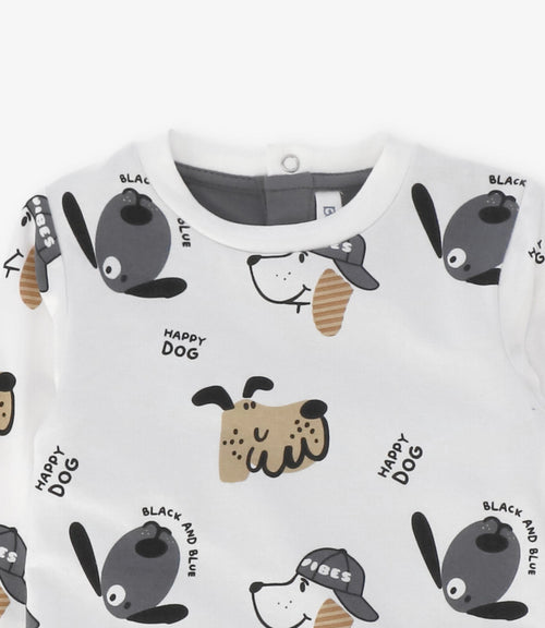 Body bebé niño con polera 3 meses / Crudo