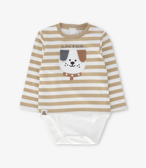 Body bebé niño con polera 3 meses / Beige