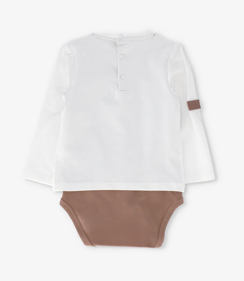 Body bebé niño con polera 3 meses / Crudo