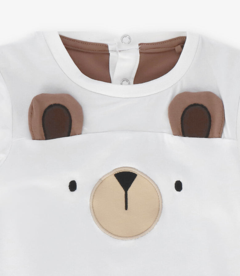 Body bebé niño con polera 3 meses / Crudo