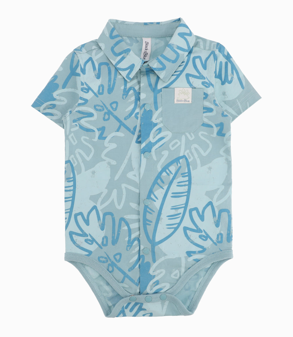 Body Bebé Con Hojas 3 meses / Menta