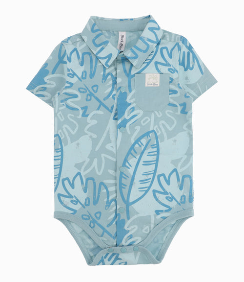 Body Bebé Con Hojas 3 meses / Menta