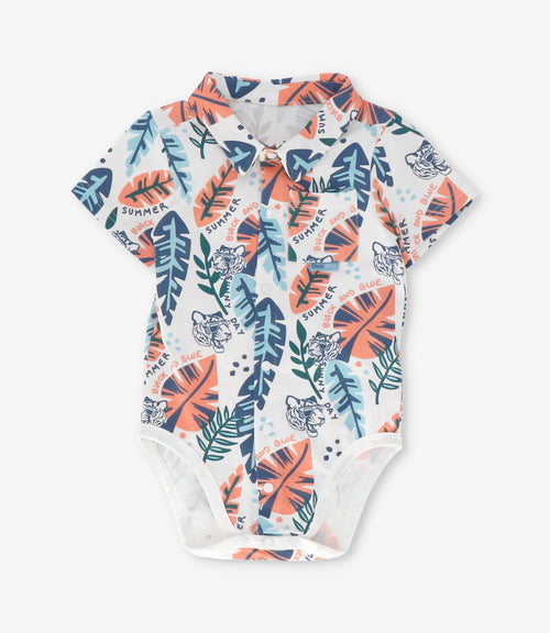 Body bebé niño con hojas 3 meses / Crudo