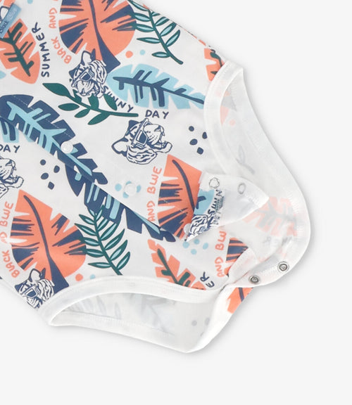 Body bebé niño con hojas 3 meses / Crudo