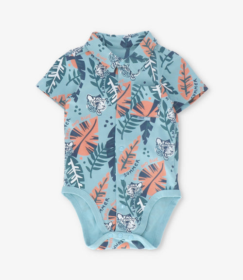 Body bebé niño con hojas 3 meses / Menta