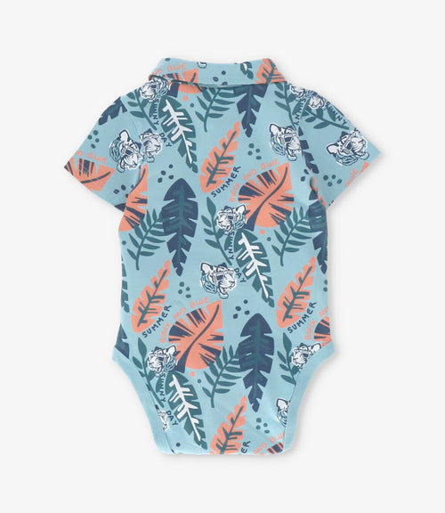 Body bebé niño con hojas 3 meses / Menta