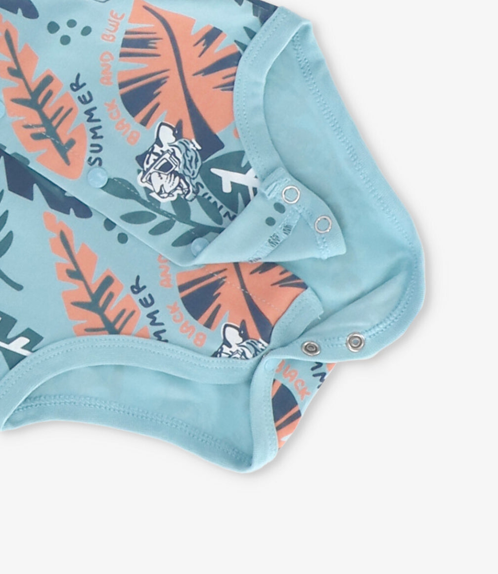 Body bebé niño con hojas 3 meses / Menta