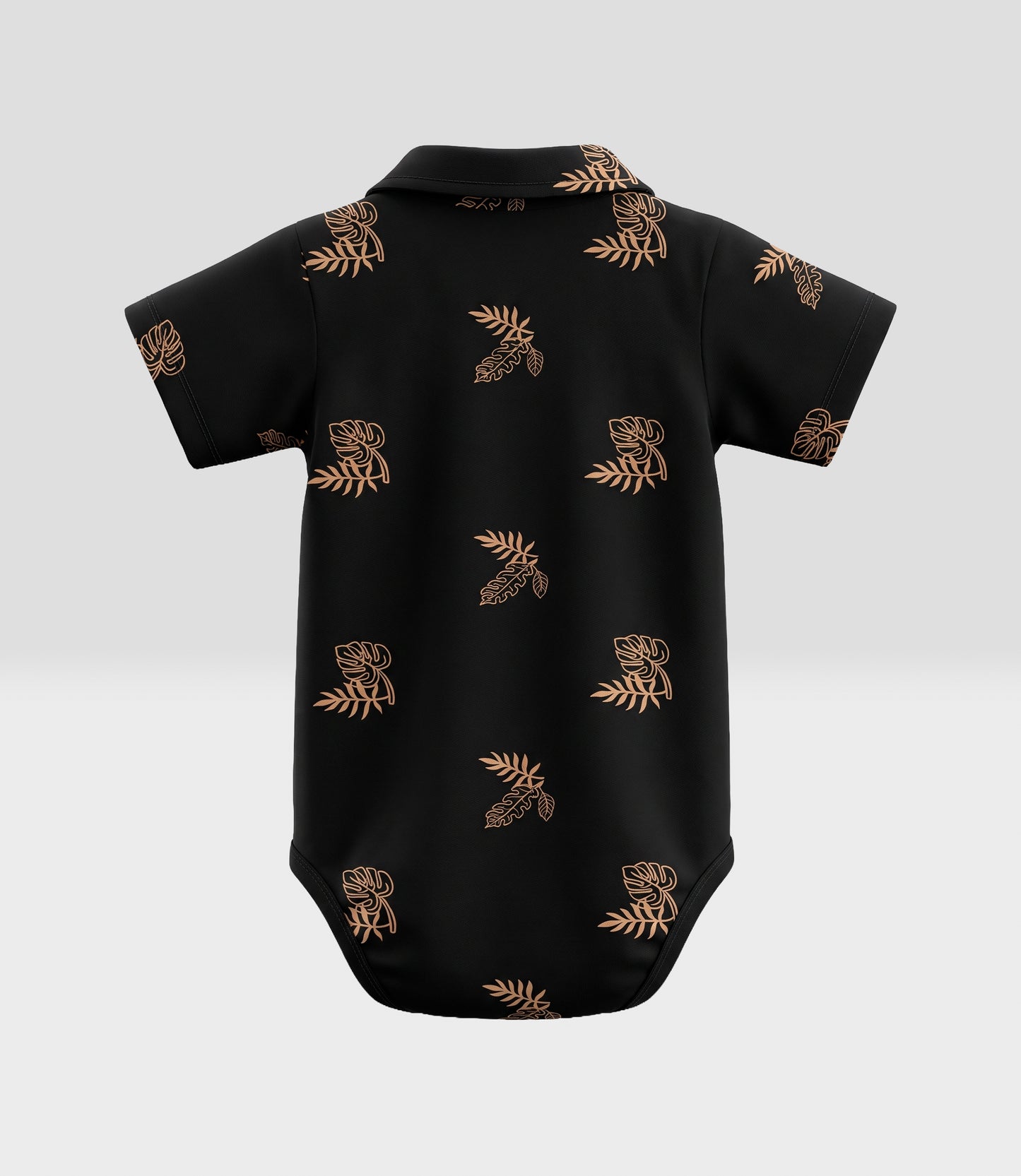 Body bebé niño con hojas 3 meses / Negro