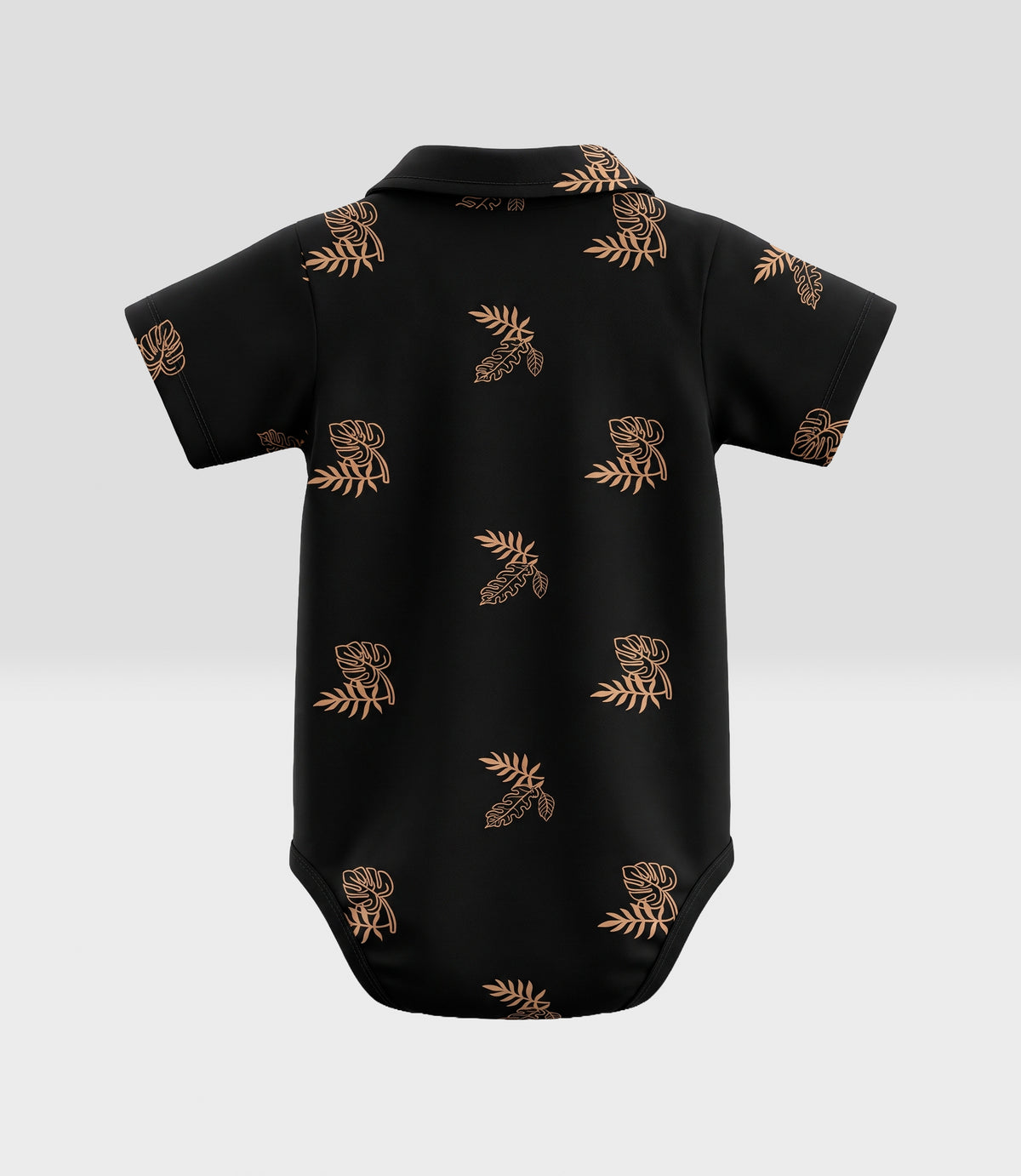 Body bebé niño con hojas 3 meses / Negro
