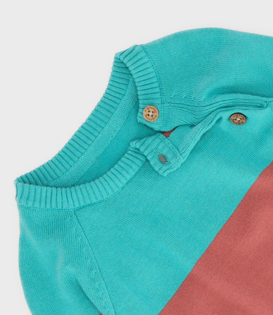 Chaleco bebé niño con cocodrilo 3 meses / Menta