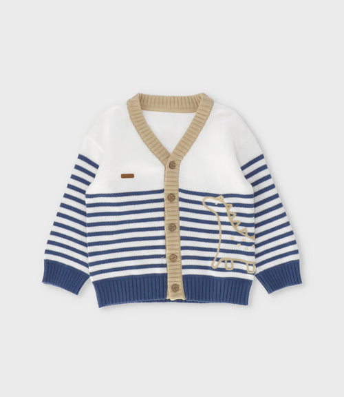 Chaleco bebé niño con rayas 3 meses / Blanco