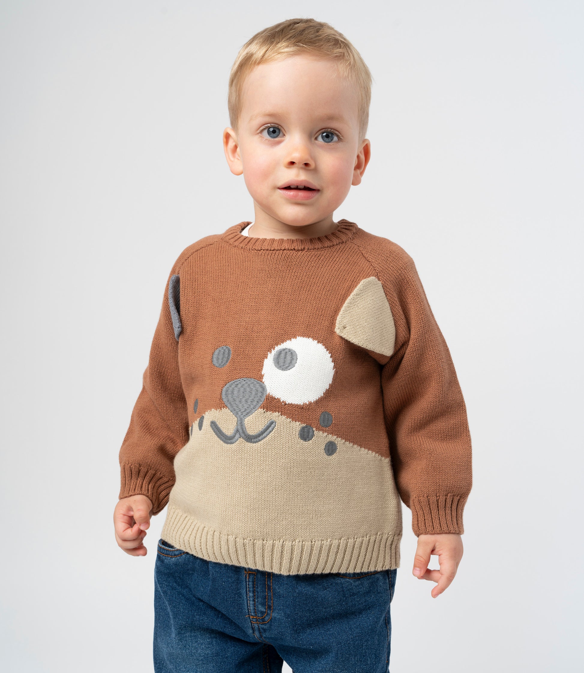 Chaleco bebé niño con perrito 3 meses / Café