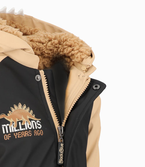 Chaqueta bebé niño de dinosaurio 3 meses / Negro