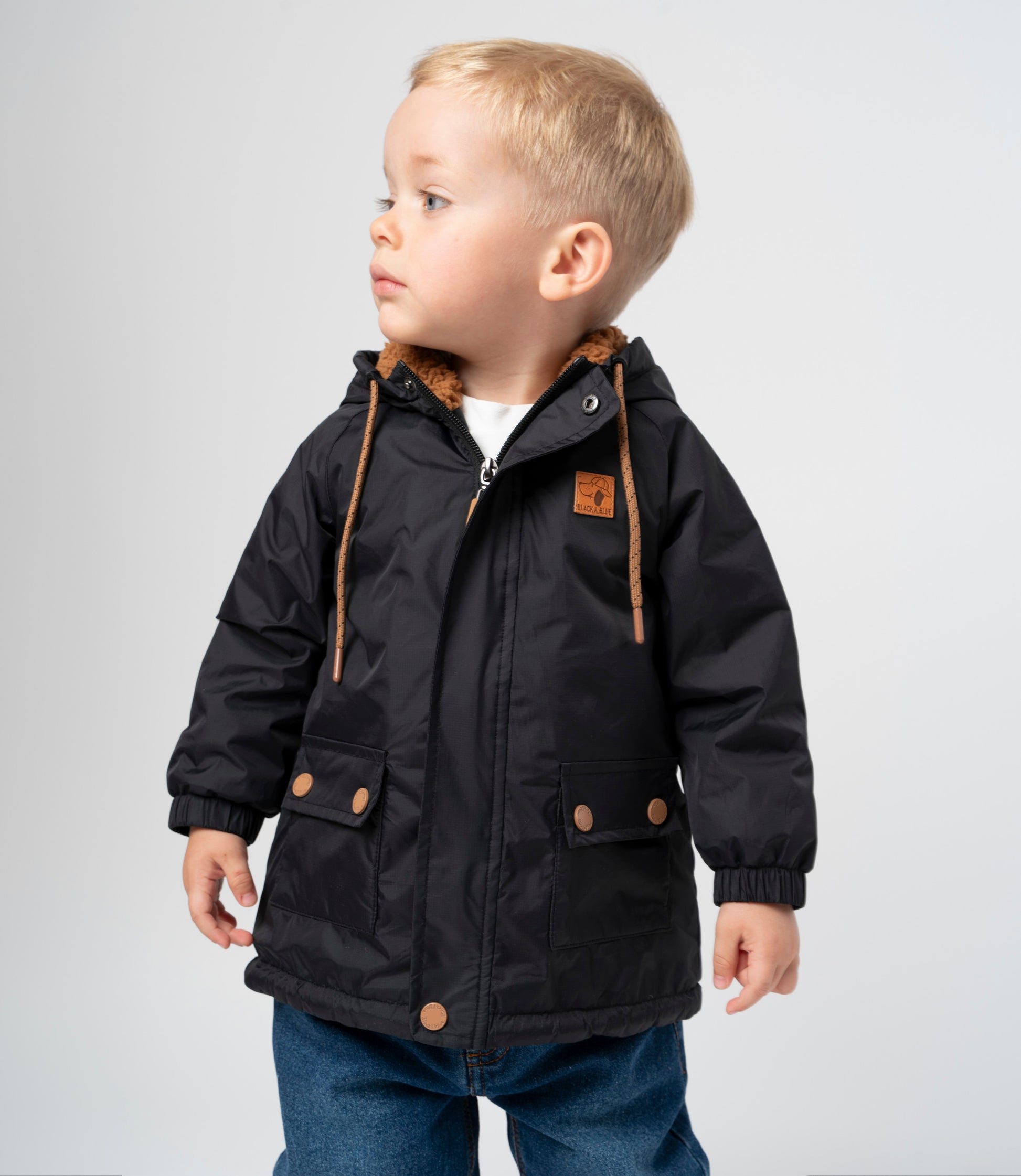 Chaqueta bebé niño resistente al agua 3 meses / Negro