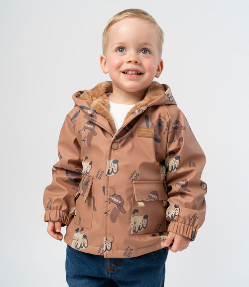 Chaqueta bebé niño resistente al agua 3 meses / Café