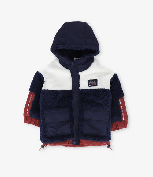 Chaqueta bebé niño sherpa 3 meses / Azul Marino