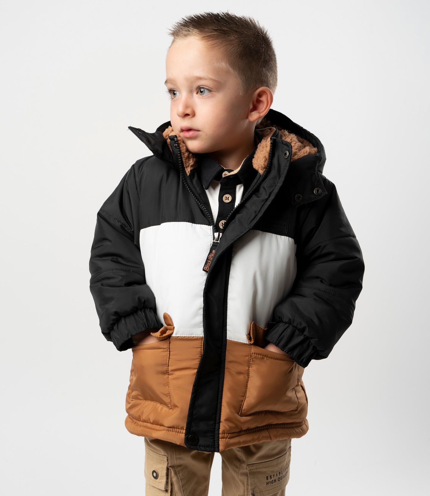 Parka bebé niño impermeable 3 meses / Negro