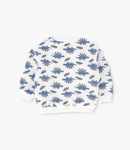 Polerón bebé niño fun dinos 3 meses / Blanco