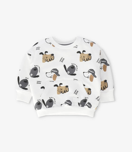 Polerón bebé niño good vibes 3 meses / Crudo