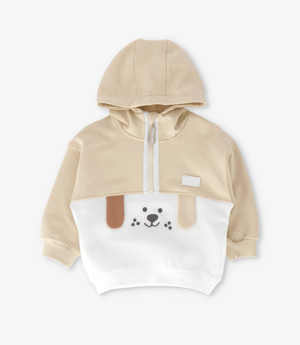 Polerón bebé niño medio cierre 3 meses / Beige