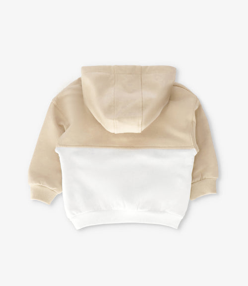 Polerón bebé niño medio cierre 3 meses / Beige