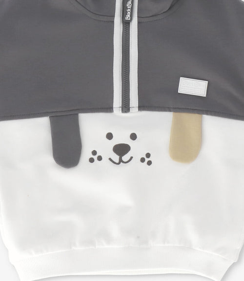 Polerón bebé niño medio cierre 3 meses / Gris