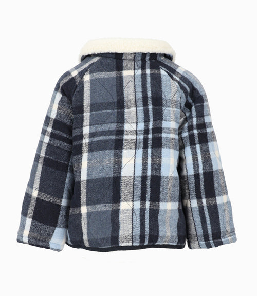 Abrigo bebé niño cuadrillé 3 meses / Azul Marino