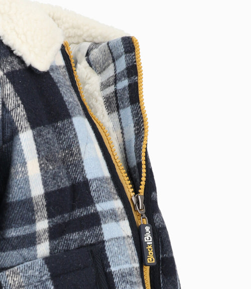 Abrigo bebé niño cuadrillé 3 meses / Azul Marino