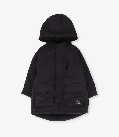 Abrigo bebé niño repelente al agua 3 meses / Negro