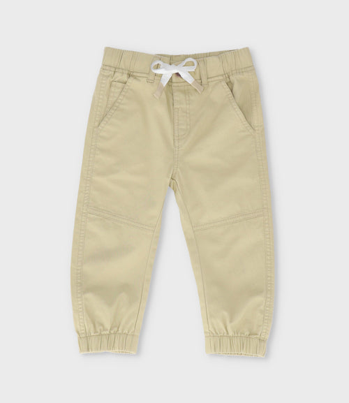 Pantalón bebé niño jogger 3 meses / Beige