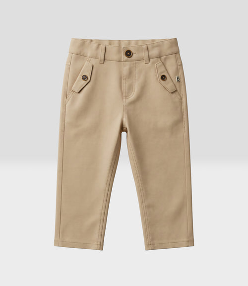 Pantalón pitillo bebé con bolsillos 3 meses / Beige