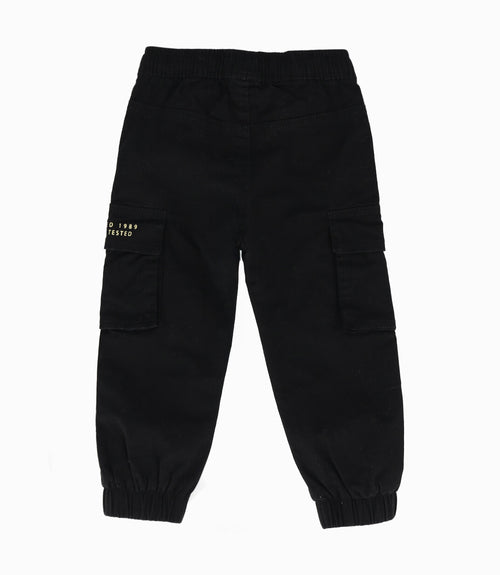 Pantalón bebé niño jogger 3 meses / Negro