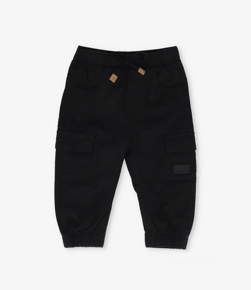 Pantalón bebé niño jogger 3 meses / Negro