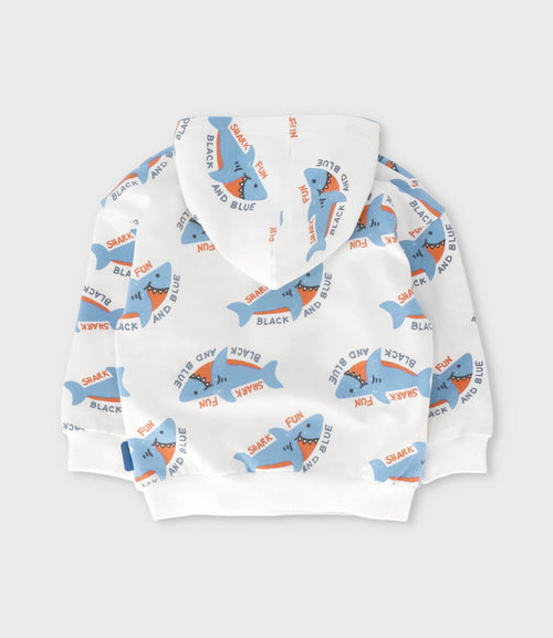 Buzo bebé niño con tiburones 3 meses / Blanco