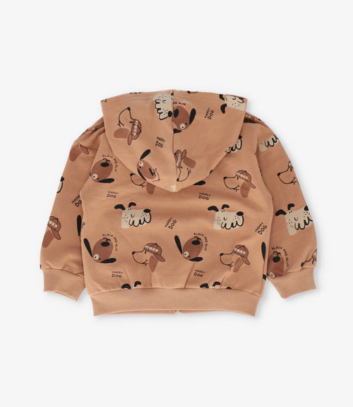 Buzo bebé niño happy dog 3 meses / Café