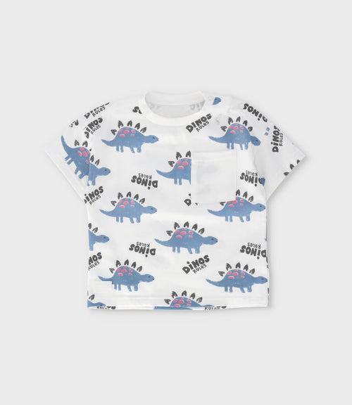 Conjunto bebé niño dinos 3 meses / Blanco