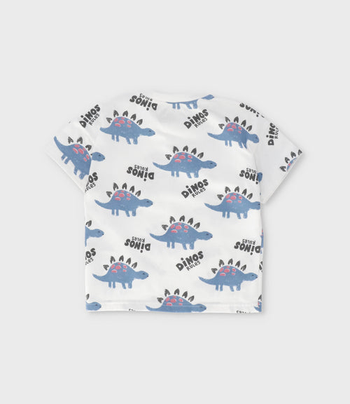 Conjunto bebé niño dinos 3 meses / Blanco