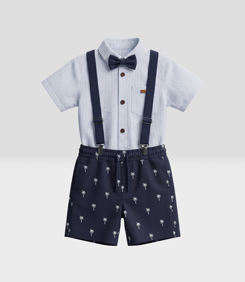 Conjunto bebé suspensor y humita 3 meses / Azul Marino