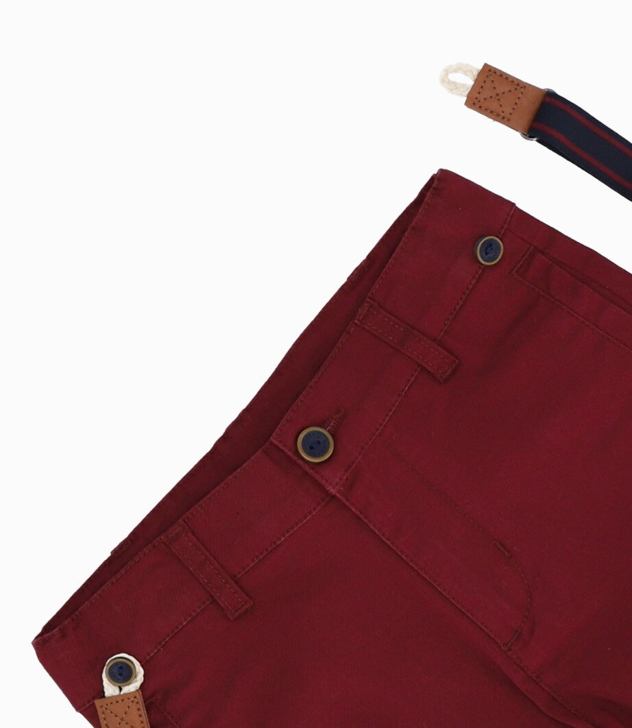 Bermuda bebé con suspensores 3 meses / Burdeo