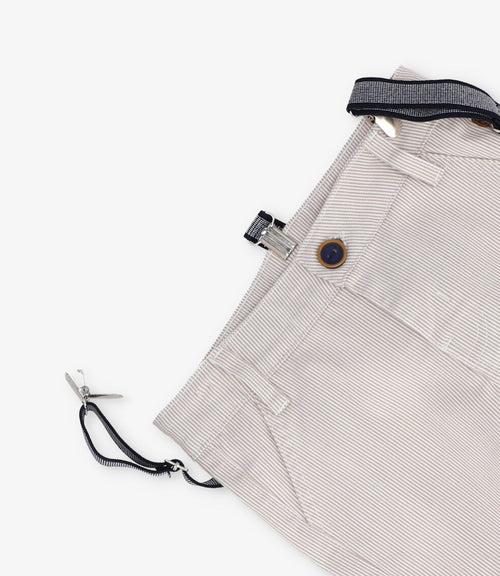 Bermuda bebé niño con suspensores 3 meses / Beige