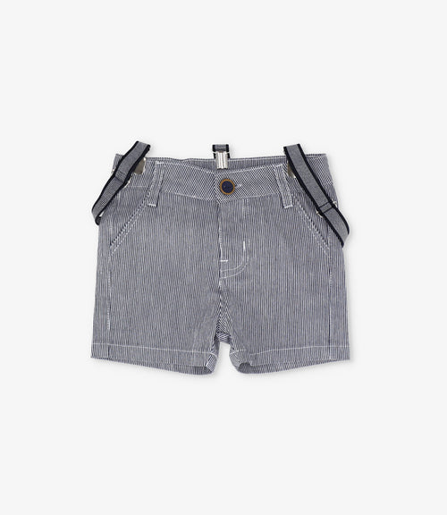 Bermuda bebé niño con suspensores 3 meses / Azul Marino