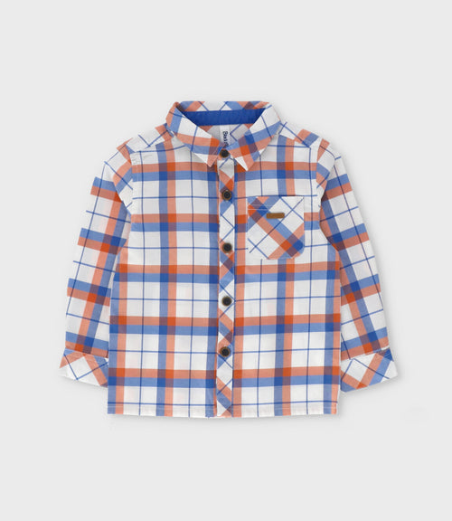 Camisa bebé niño cuadrillé 3 meses / Naranjo