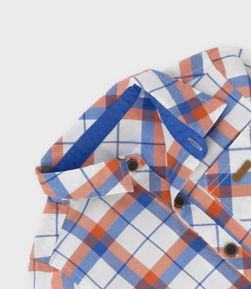 Camisa bebé niño cuadrillé 3 meses / Naranjo