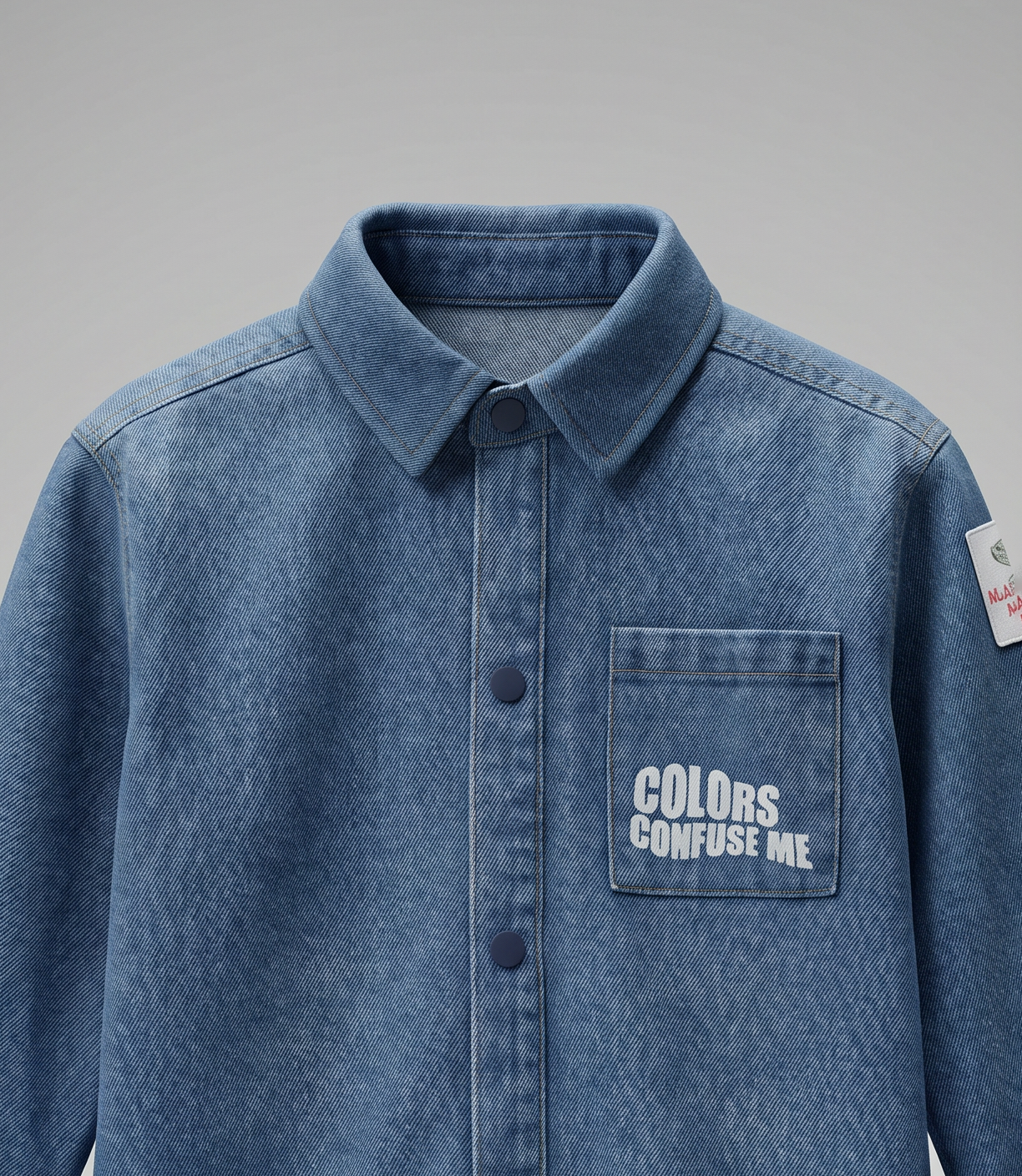 Camisa bebé de denim 3 meses / Azul Marino