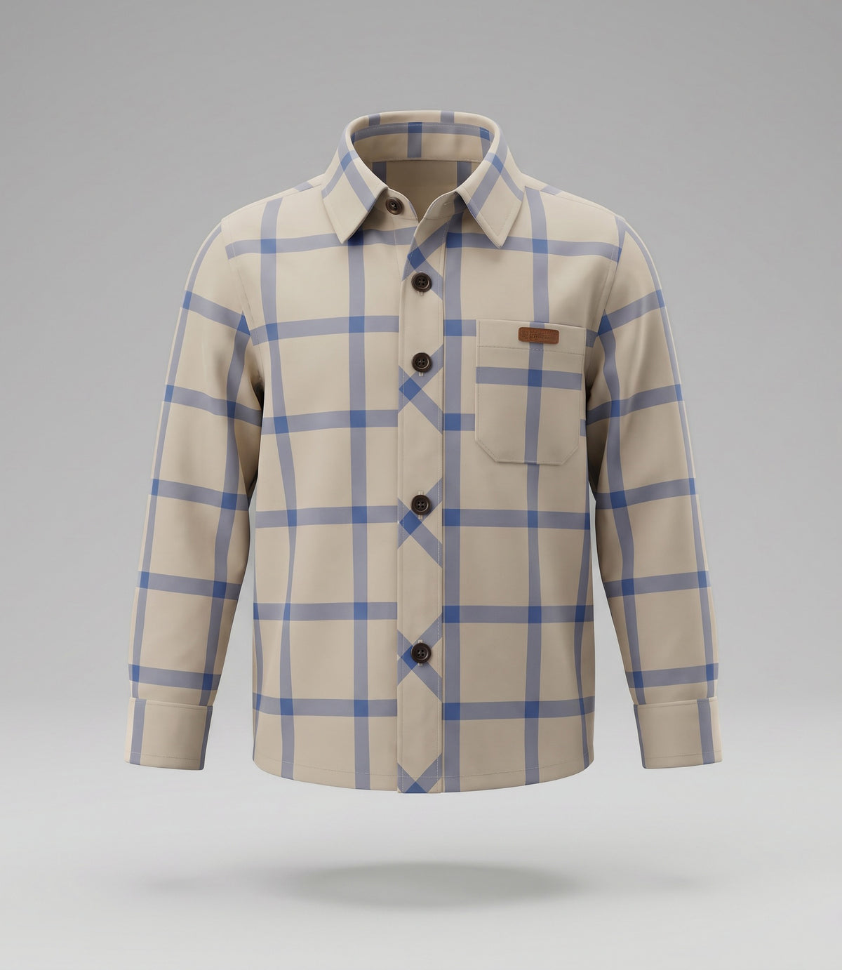 Camisa bebé cuadrillé 3 meses / Crudo